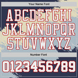 Custom Gray White Blue Cream-Red Brush Stroke Paint Splash Round Neck Sublimation Basketball Uniform Jersey