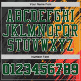 Custom Black Green Yellow Red-White Brush Stroke Paint Splash Round Neck Sublimation Basketball Uniform Jersey