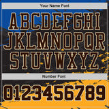 Custom Black Brown Blue Yellow-Cream Brush Stroke Paint Splash Round Neck Sublimation Basketball Uniform Jersey