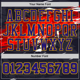 Custom Black Dark Purple Red-Gold Brush Stroke Paint Splash Round Neck Sublimation Basketball Uniform Jersey