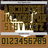 Custom White Black Brown-Gold Brush Stroke Paint Splash Round Neck Sublimation Basketball Uniform Jersey