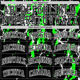 Custom Black Green-White Brush Stroke Paint Splash Round Neck Sublimation Basketball Uniform Jersey