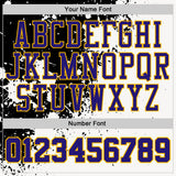 Custom White Dark Purple Black-Gold Paint Splatter Round Neck Sublimation Basketball Uniform Jersey