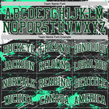 Custom Black Green Gray-White Brush Stroke Paint Splash Round Neck Sublimation Basketball Uniform Jersey