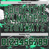Custom Black Green Gray-White Brush Stroke Paint Splash Round Neck Sublimation Basketball Uniform Jersey