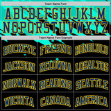 Custom Black US Navy Blue Ice Blue-Yellow Brush Stroke Paint Splash Round Neck Sublimation Basketball Uniform Jersey