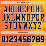 Custom Orange Navy Yellow-White Brush Stroke Paint Splash Round Neck Sublimation Basketball Uniform Jersey