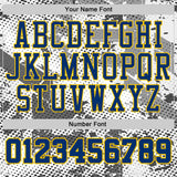 Custom White US Navy Blue Gray-Yellow Vintage Geometric Dot Round Neck Sublimation Basketball Uniform Jersey
