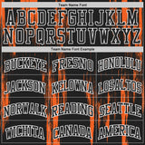 Custom Black Orange-White Vintage Brush Stroke Round Neck Sublimation Basketball Uniform Jersey
