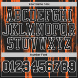 Custom Black Orange-White Vintage Brush Stroke Round Neck Sublimation Basketball Uniform Jersey