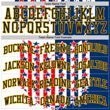 Custom White Black Blue Red-Gold Retro American Flag Round Neck Sublimation Basketball Uniform Jersey