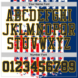 Custom White Black Blue Red-Gold Retro American Flag Round Neck Sublimation Basketball Uniform Jersey