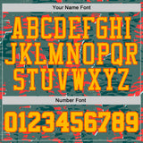 Custom Green Gold-Orange Vintage Brush Stroke Round Neck Sublimation Basketball Uniform Jersey