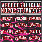 Custom Black White Pink-Red Vintage Brush Stroke Round Neck Sublimation Basketball Uniform Jersey