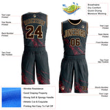 Custom Black Brown Pink-Cream Vintage Geometric Dot Round Neck Sublimation Basketball Uniform Jersey