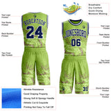 Custom Green Navy-White Vintage Geometric Fragment Round Neck Sublimation Basketball Uniform Jersey