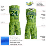 Custom Green-White Vintage Geometric Fragment Round Neck Sublimation Basketball Uniform Jersey