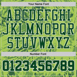 Custom Green-White Vintage Geometric Fragment Round Neck Sublimation Basketball Uniform Jersey
