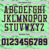 Custom Pea Green Dark Purple-Gold Gradient Geometric Chevron Round Neck Sublimation Basketball Uniform Jersey