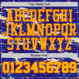 Custom Dark Purple Gold Blue Cream-Orange Vintage Geometric Fragment Round Neck Sublimation Basketball Uniform Jersey