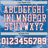 Custom Blue White-Red Vintage Brush Stroke Round Neck Sublimation Basketball Uniform Jersey
