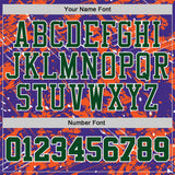 Custom Purple Green Orange-White Grunge Paint Splatter Brush Stroke Round Neck Sublimation Basketball Uniform Jersey