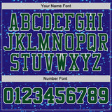 Custom Dark Purple Green Blue-White Grunge Fragment Round Neck Sublimation Basketball Uniform Jersey