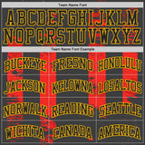 Custom Black Red-Gold Vintage Brush Stroke Round Neck Sublimation Basketball Uniform Jersey