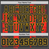 Custom Black Red-Gold Vintage Brush Stroke Round Neck Sublimation Basketball Uniform Jersey