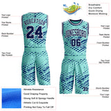 Custom Ice Blue Navy-White Grunge Paint Splatter Brush Stroke Round Neck Sublimation Basketball Uniform Jersey