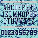 Custom Ice Blue Navy-White Grunge Paint Splatter Brush Stroke Round Neck Sublimation Basketball Uniform Jersey