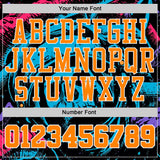 Custom Black Bay Orange Blue Pink-White Cyberpunk Skulls Round Neck Sublimation Basketball Uniform Jersey