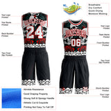Custom Black White-Red Gothic Skulls And Roses Round Neck Sublimation Basketball Uniform Jersey
