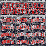 Custom Navy Red-White Urban Ghost Skull Round Neck Sublimation Basketball Uniform Jersey