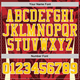 Custom Red Yellow-White Gothic Skulls Round Neck Sublimation Basketball Uniform Jersey