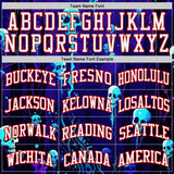 Custom Blue White-Red Cyber Gothic Skulls Round Neck Sublimation Basketball Uniform Jersey