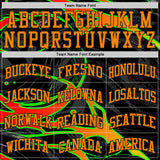 Custom Black-Bay Orange Neon Snake Skulls Round Neck Sublimation Basketball Uniform Jersey