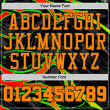 Custom Black-Bay Orange Neon Snake Skulls Round Neck Sublimation Basketball Uniform Jersey