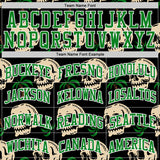 Custom Black Grass Green-White Tropical Skulls Round Neck Sublimation Basketball Uniform Jersey