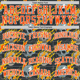 Custom Gray Orange-White Fire Skulls Round Neck Sublimation Basketball Uniform Jersey