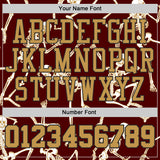 Custom Red Old Gold-Black Gothic Grunge Skeleton Round Neck Sublimation Basketball Uniform Jersey