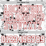 Custom White Red-Royal Skulls Round Neck Sublimation Basketball Uniform Jersey