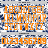 Custom Tie Dye Bay Orange-White Swirl Round Neck Sublimation Basketball Uniform Jersey