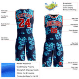 Custom Tie Dye Red-White Swirl Round Neck Sublimation Basketball Uniform Jersey