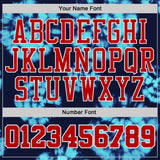 Custom Tie Dye Red-White Swirl Round Neck Sublimation Basketball Uniform Jersey