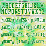 Custom Tie Dye Grass Green-White Swirl Round Neck Sublimation Basketball Uniform Jersey