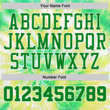 Custom Tie Dye Grass Green-White Swirl Round Neck Sublimation Basketball Uniform Jersey