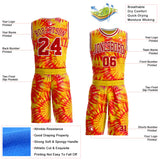 Custom Tie Dye Red-White Swirl Round Neck Sublimation Basketball Uniform Jersey