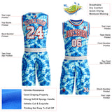 Custom Tie Dye White Red-Blue Swirl Round Neck Sublimation Basketball Uniform Jersey