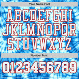Custom Tie Dye White Red-Blue Swirl Round Neck Sublimation Basketball Uniform Jersey